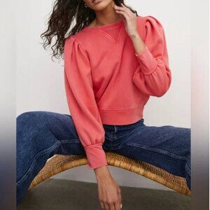 NWOT RAILS Tiffany Balloon Sleeve 100% Cotton Sweatshirt in Tart Cherry Medium